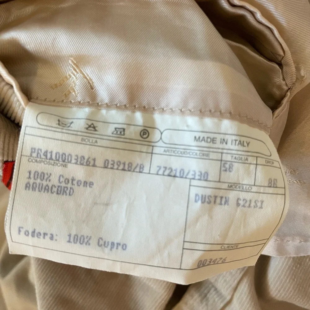 ISAIA Made in Italy Aquacord Patch Pocket Deconstructed‎ Corduroy Jacket Size 48